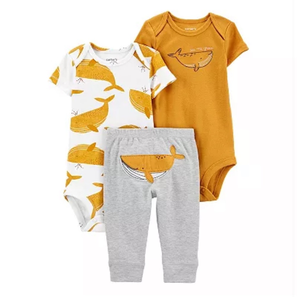 Baby Boy Carter’s 3-Piece Whale Little Character Set - 3 months